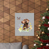 Copy of Charming Brown Dog with Butterflies and Flowers  Matte Vertical Posters