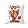 Love Is In The Air Pillow, Funny Giraffe Decor, Coffee Lover Gift, Cute Animal Cushion, Rose and Heart Design Pillow, Unique Home Decor Spun Polyester Square Pillow