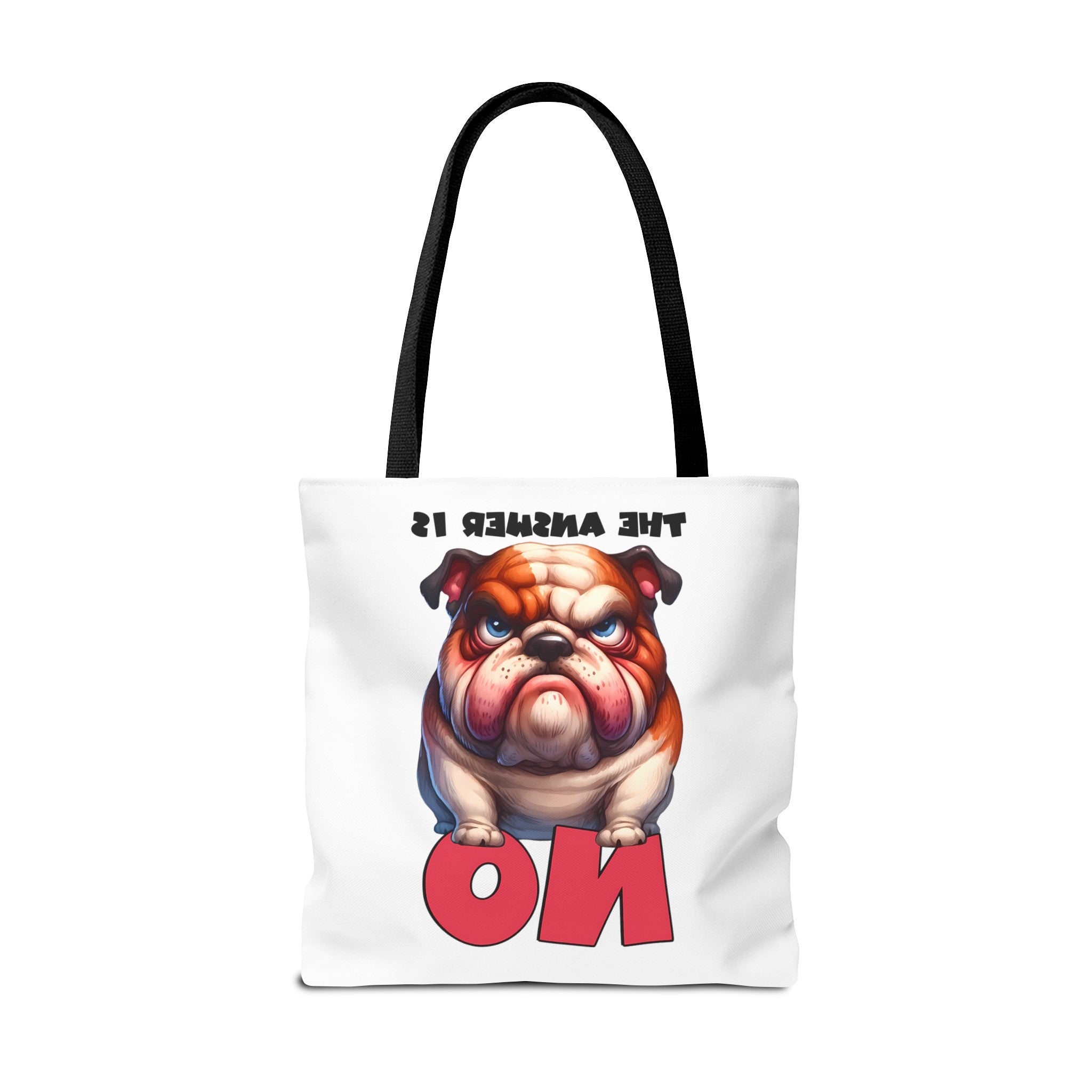 Funny Bulldog Tote Bag, The Answer Is No Graphic Tote, Cute Dog Illustration, Reusable Shopping Bag, Gift for Dog Lovers, Pet-themed Tote Tote Tote Bag