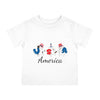 Happy 4th of July USA American Flag Design Infant Shirt, Baby Tee, Infant Tee