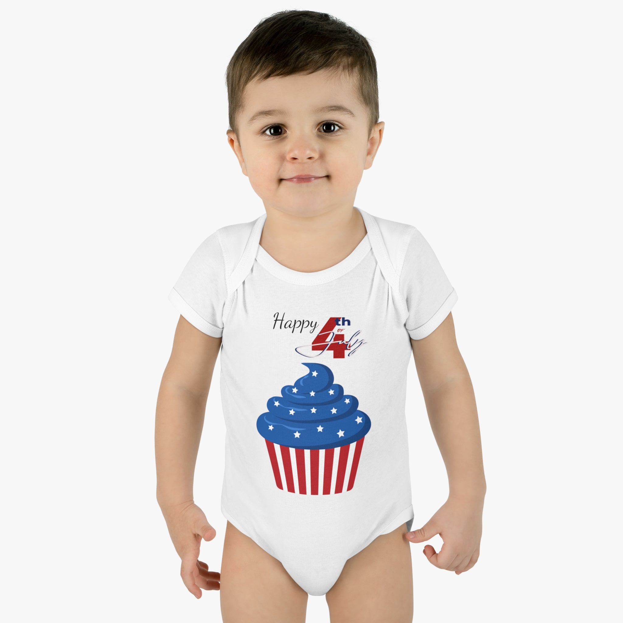 Happy 4th of July Cupcake Baby Bodysuit