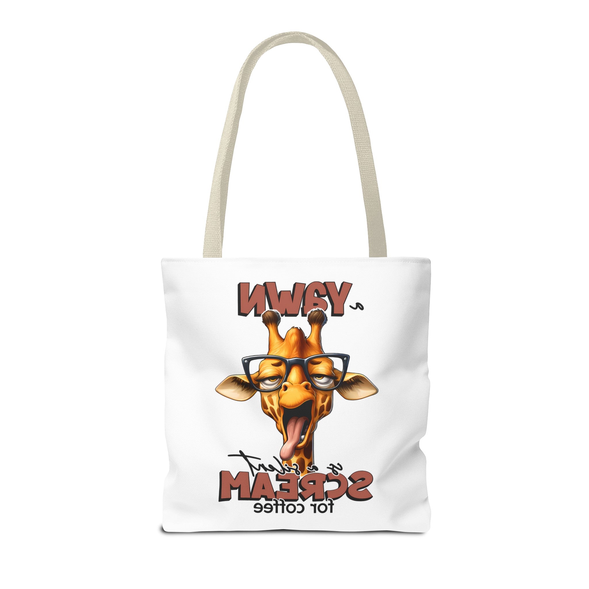 Funny Giraffe Tote Bag, A Yawn is a Silent Scream for Coffee, Cute Animal Tote, Quirky Tote Bag, Coffee Lovers Gift, Unique Tote Bag Tote Tote Bag