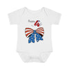 Load image into Gallery viewer, Happy 4th of July American Flag design Bow Tie Baby Bodysuit