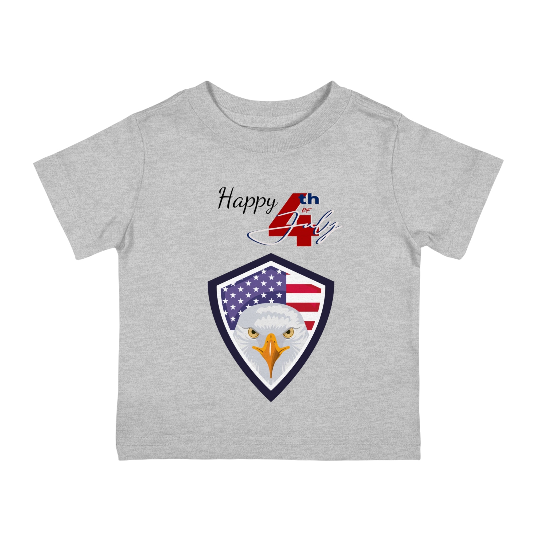 Happy 4th of July American Flag Eagle Design  Infant Shirt, Baby Tee, Infant Tee