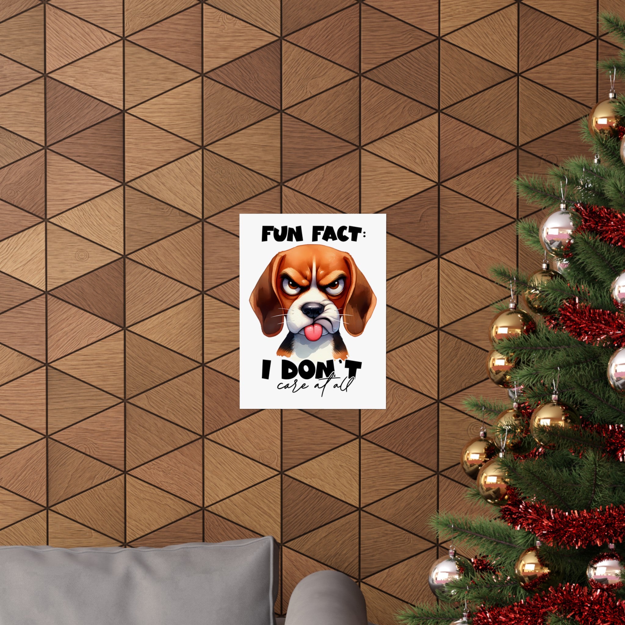 Funny Dog Wall Art Poster, Fun Fact I Don't Care At All, Humorous Pet Quote Art, Sassy Pet Lover Decor, Gift for Dog Owners Matte Vertical Posters