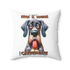 Funny Dog Pillow, I Don't Rise and Shine, I Caffeinate and Hope for the Best, Cute Dog Pillow, Humorous Home Decor, Dog Lover Gift Spun Polyester Square Pillow