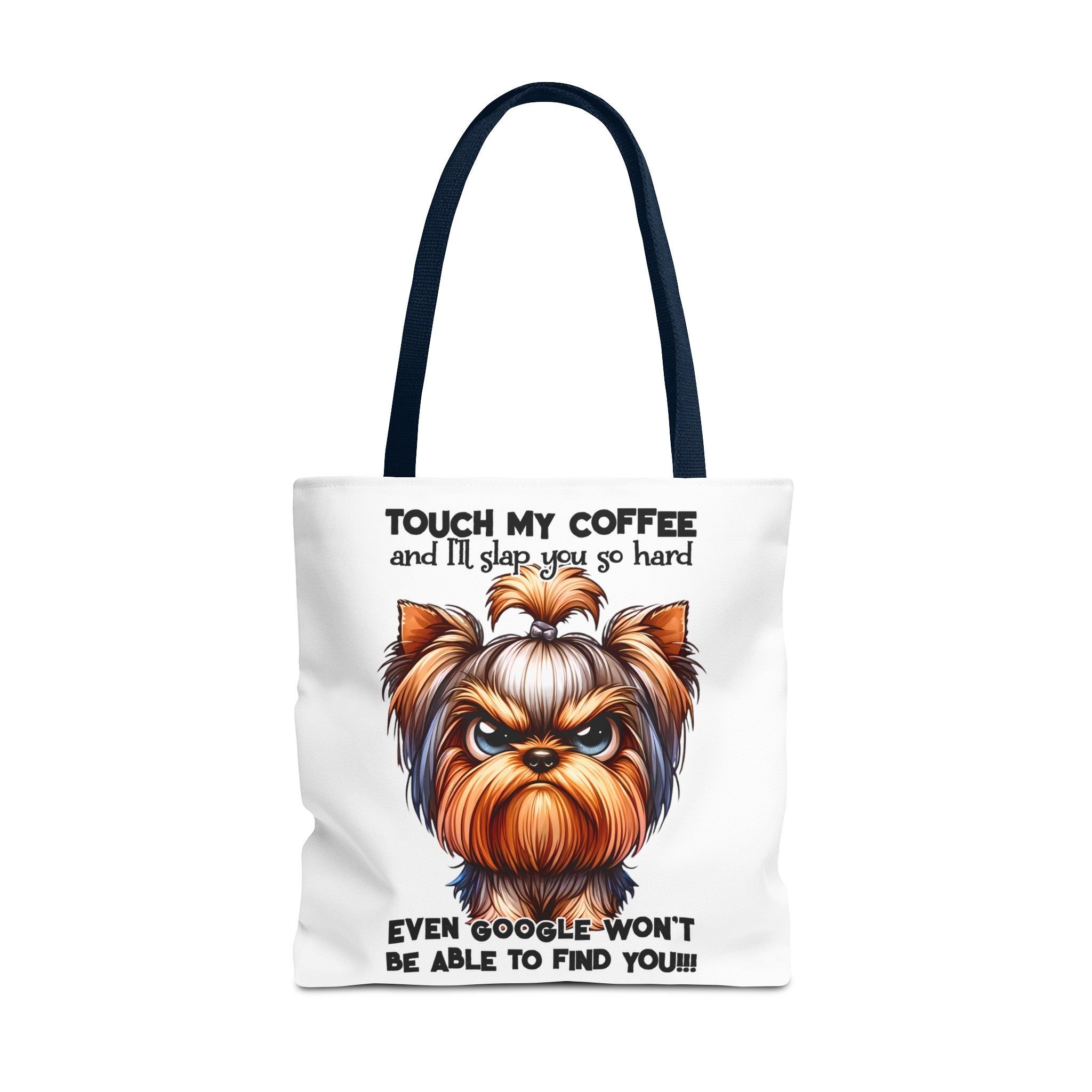 Funny Dog Tote Bag, Coffee Lover Tote Bag, Humorous Dog Art Tote, Cute Yorkshire Terrier Design, Unique Gift for Dog OwnersTote Tote Bag