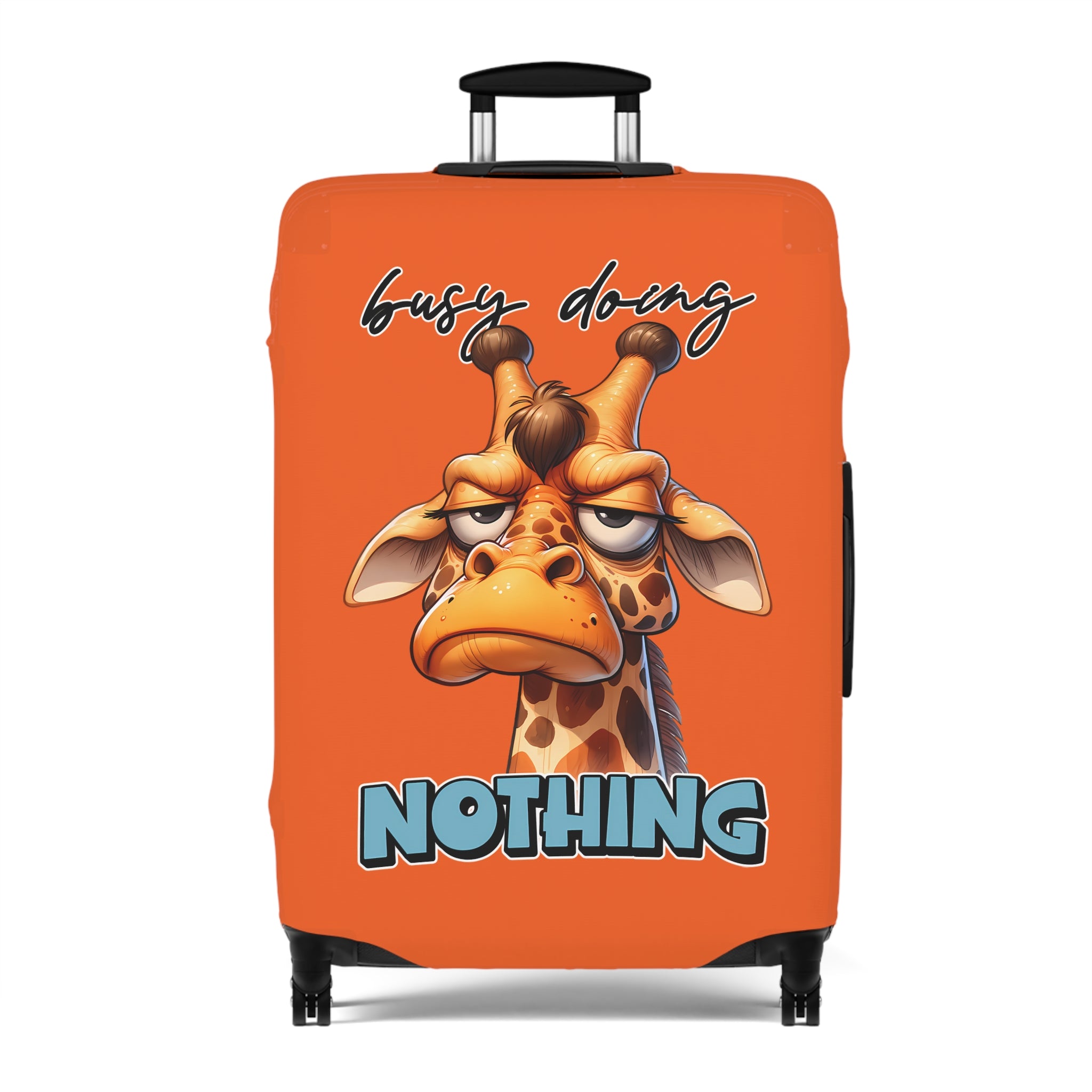 Funny Giraffe Luggage Cover, Busy Doing Nothing Luggage Cover, Cute Animal Luggage Cover, Lazy Giraffe Illustration, Unique Gift Idea, Quirky Luggage Cover