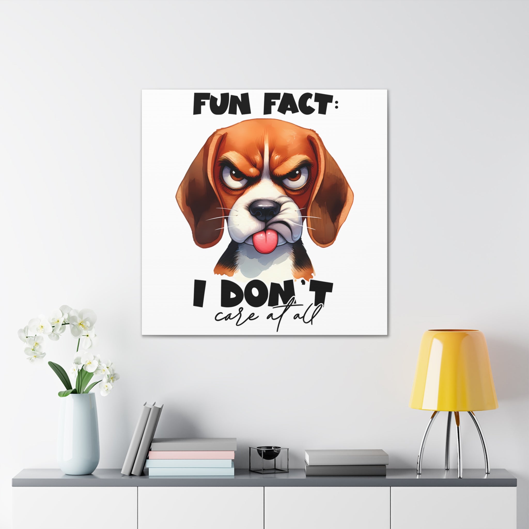 Funny Dog Wall Art, Beagle Art Print, Animal Lover Gift, Humorous Art Decor, Dog Lover Poster, Cute Dog Illustration, Bedroom Wall Art Canvas Gallery Wraps