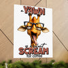 Funny Giraffe Wall Art Poster, A Yawn is a Silent Scream for Coffee, Humorous Animal Print Decor for Home or Office, Unique Gift Matte Vertical Posters