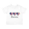 Load image into Gallery viewer, America 3 Hearts Infant Shirt, Baby Tee, Infant Tee