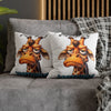 Funny Giraffe Pillow Cover, Busy Doing Nothing Pillow Cover, Animal Lover Decorative Pillow, Cute Animal Print Pillow Cover Spun Polyester Square Pillowcase