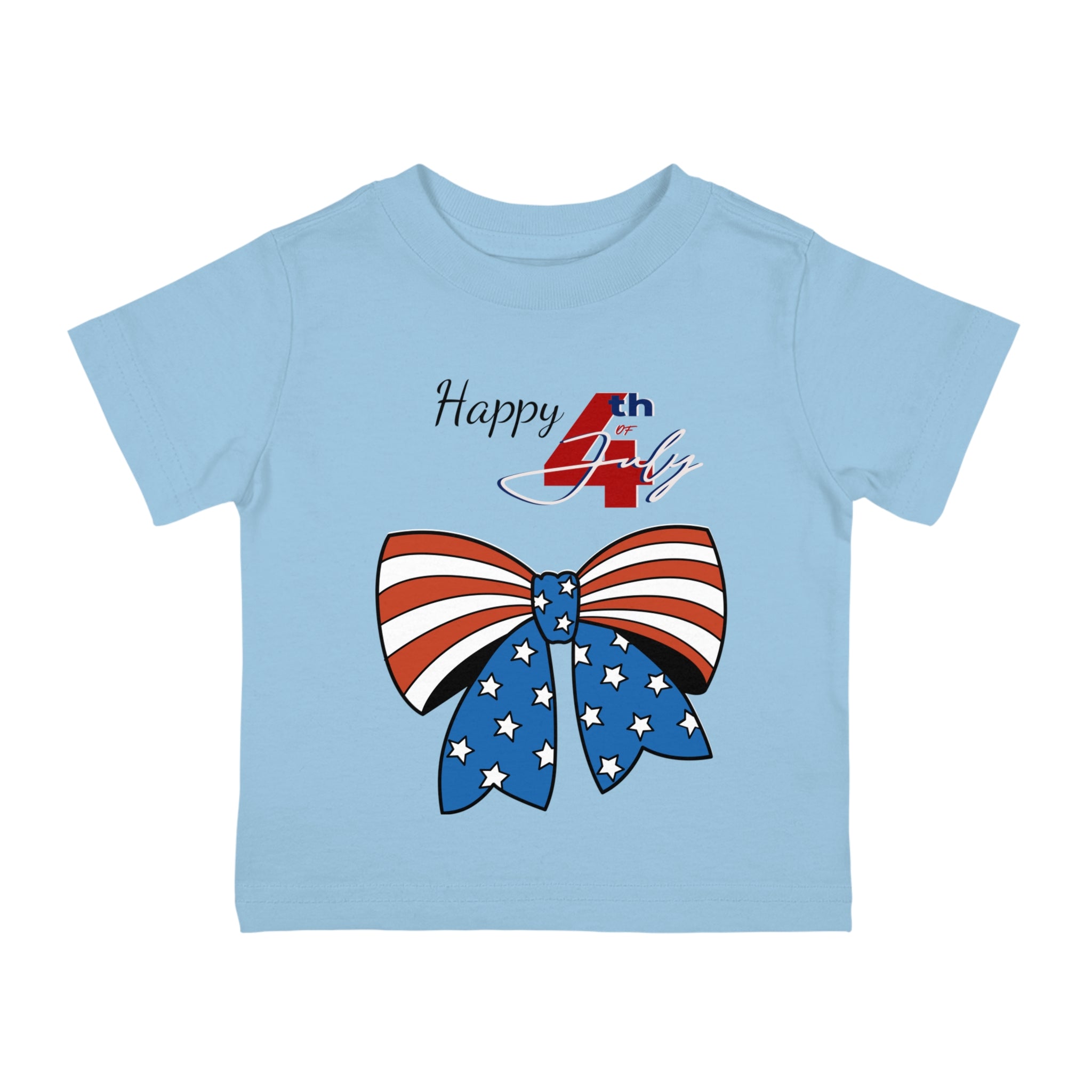Happy 4th of July American Flag design Bow Tie Infant Shirt, Baby Tee, Infant Tee