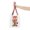 Love Is In The Air Giraffe Tote Bag, Cute Coffee Lover Giraffe Tote Bag, Funny Giraffe With Rose Tote Bag, Valentine's Day Gift Tote Bag Tote Tote Bag