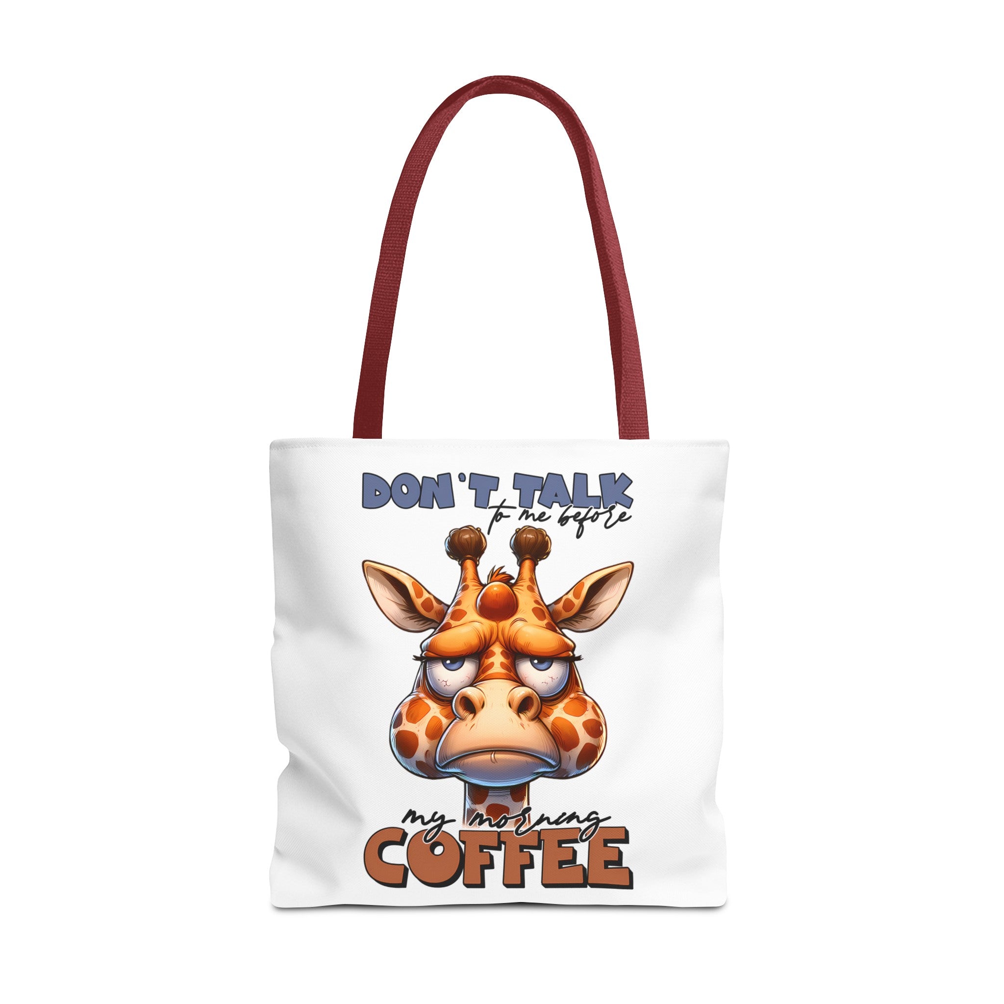 Funny Giraffe Tote Bag, Don't Talk to Me Before My Morning Coffee, Cute Animal Design, Coffee Lover Gift, Trendy Eco-Friendly Tote Tote Tote Bag