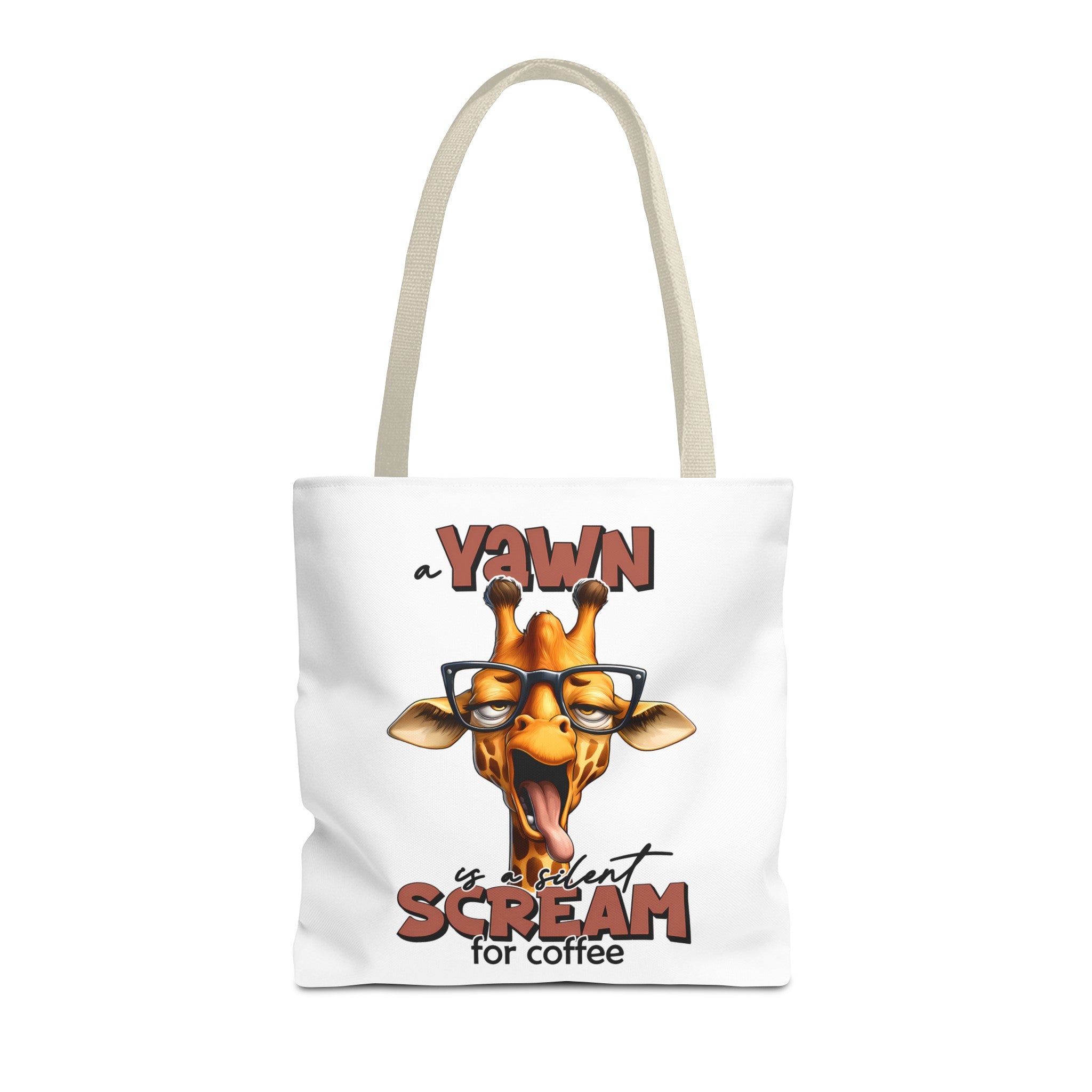 Funny Giraffe Tote Bag, A Yawn is a Silent Scream for Coffee, Cute Animal Tote, Quirky Tote Bag, Coffee Lovers Gift, Unique Tote Bag Tote Tote Bag