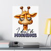 Funny Giraffe Wall Art, I Don't Do Mornings Poster, Whimsical Animal Decor, Cute Nursery Wall Art, Quirky Home Decor, Gift for Animal Lovers Matte Vertical Posters