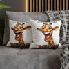 Funny Giraffe Pillow Cover, Want to Hear a Joke Decaf, Humorous Animal Print Pillow Cover, Cute Novelty Home Decor, Unique Gift Idea Spun Polyester Square Pillowcase