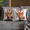 Cute Giraffe Love Is In The Air Coffee Lovers Pillow, Funny Animal Decor Throw Pillow, Perfect Valentine's Day Gift Spun Polyester Square Pillowcase