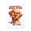 Funny Angry Dog Art, Motivational Wall Decor, High Five Quote Canvas, Dog Lover Gift, Humorous Home Decor, Graphic Wall Art Canvas Gallery Wraps