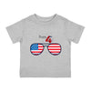 Load image into Gallery viewer, Happy 4th of July American Flag Sunglass Infant Shirt, Baby Tee, Infant Tee