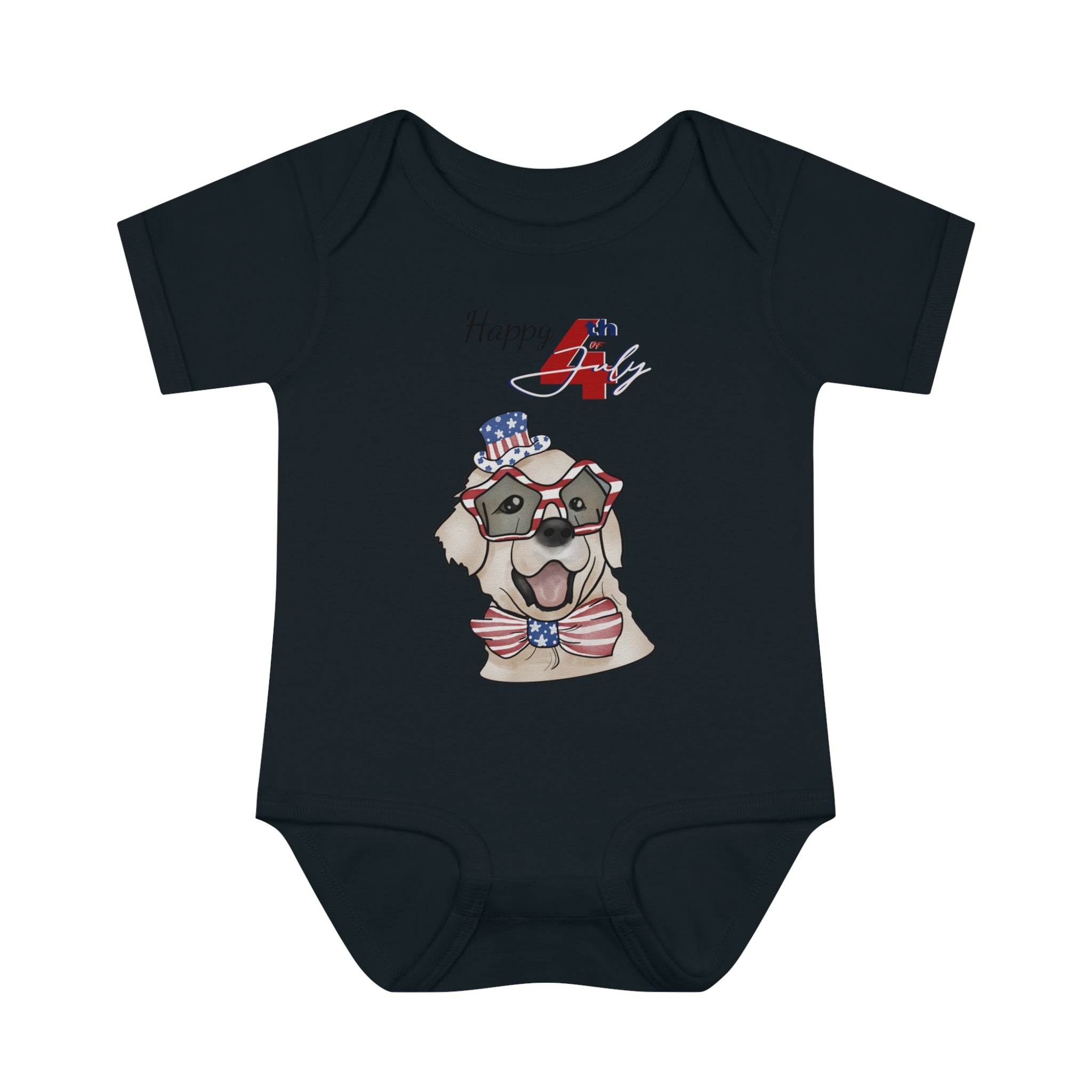 Happy 4th of July Cool Dog Baby Bodysuit