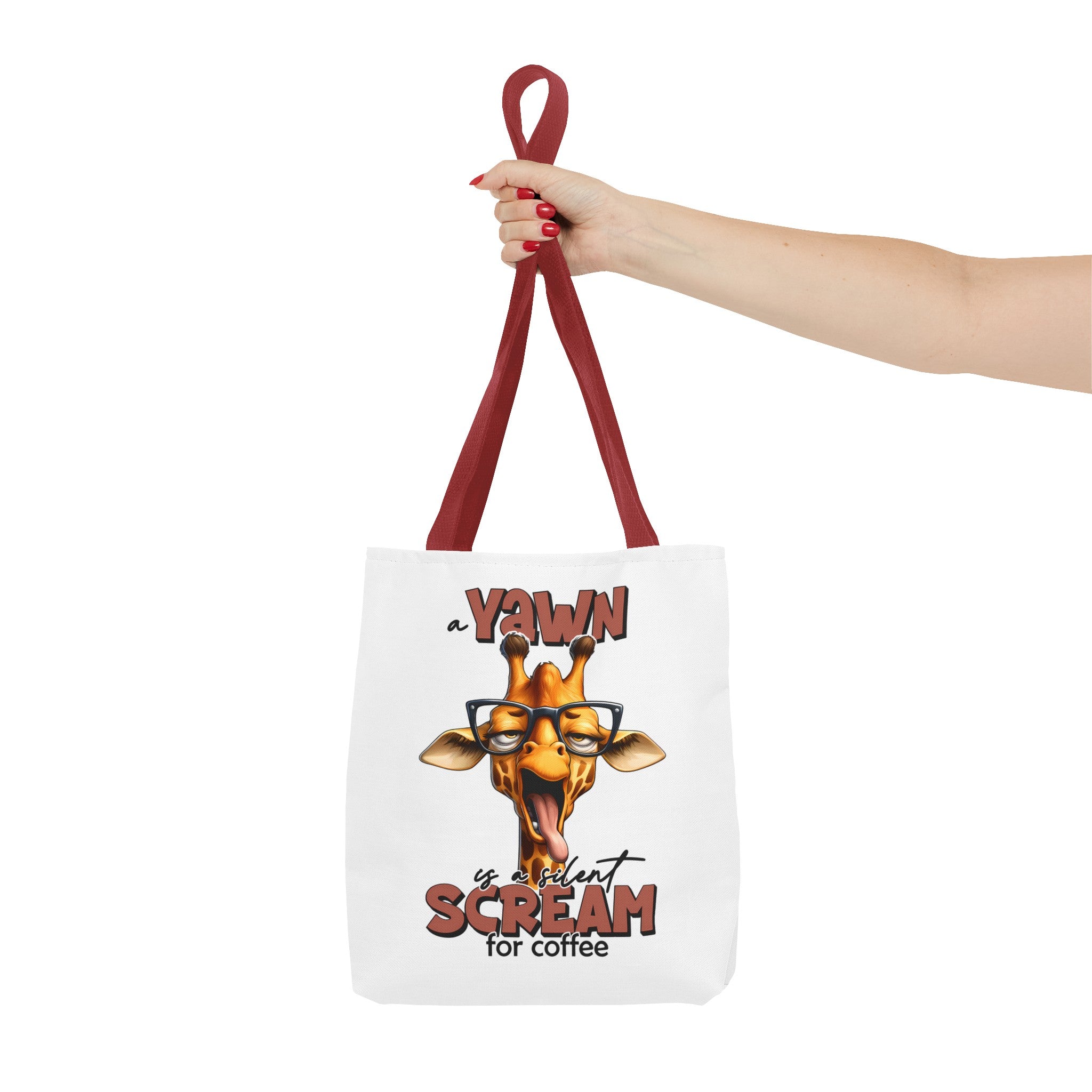 Funny Giraffe Tote Bag, A Yawn is a Silent Scream for Coffee, Cute Animal Tote, Quirky Tote Bag, Coffee Lovers Gift, Unique Tote Bag Tote Tote Bag