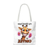 Funny Giraffe Tote Bag, My Blood Type is Coffee Tote Bag, Cute Animal Tote Bag, Fun Coffee Lover Gift, Quirky Giraffe Art Bag Tote Tote Bag