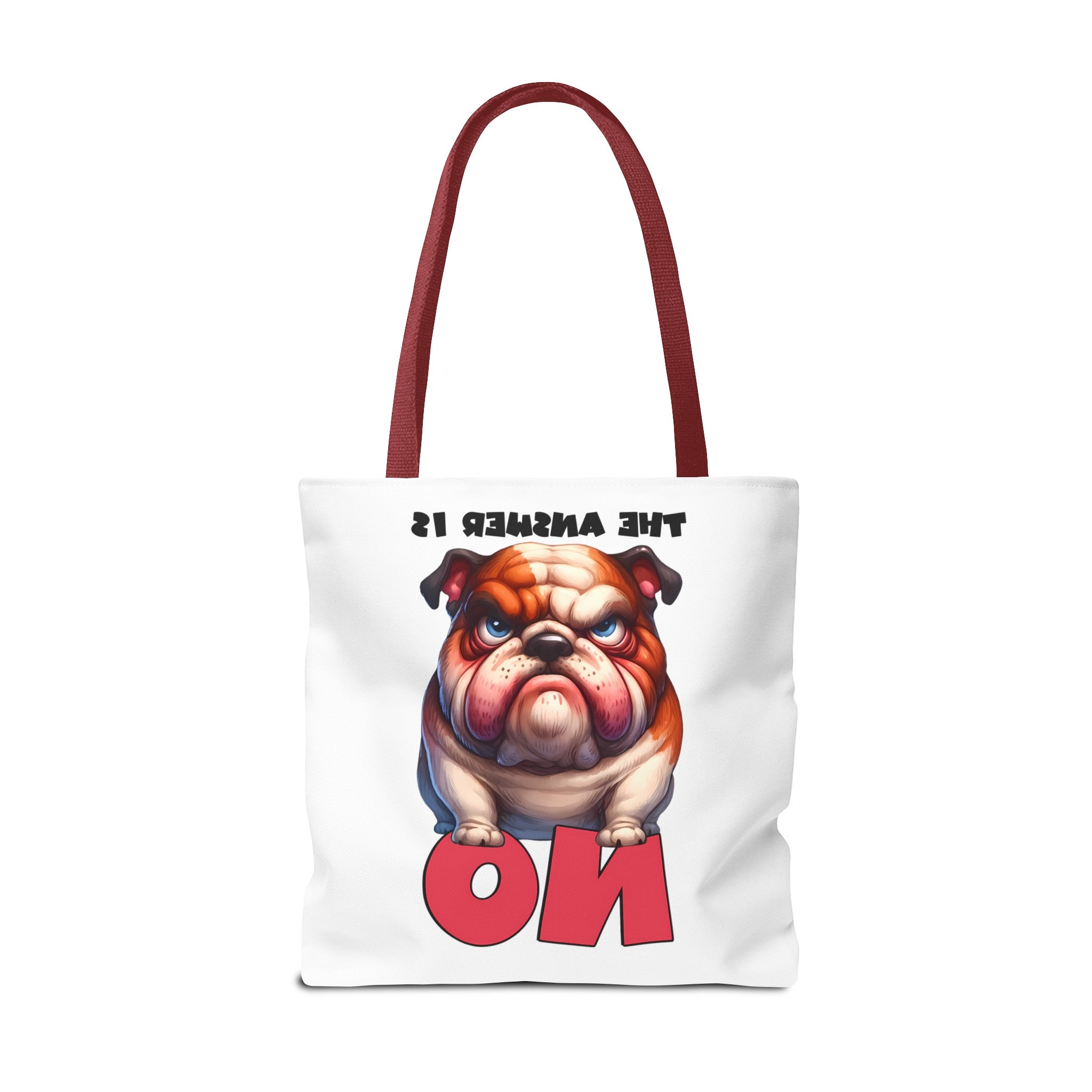 Funny Bulldog Tote Bag, The Answer Is No Graphic Tote, Cute Dog Illustration, Reusable Shopping Bag, Gift for Dog Lovers, Pet-themed Tote Tote Tote Bag