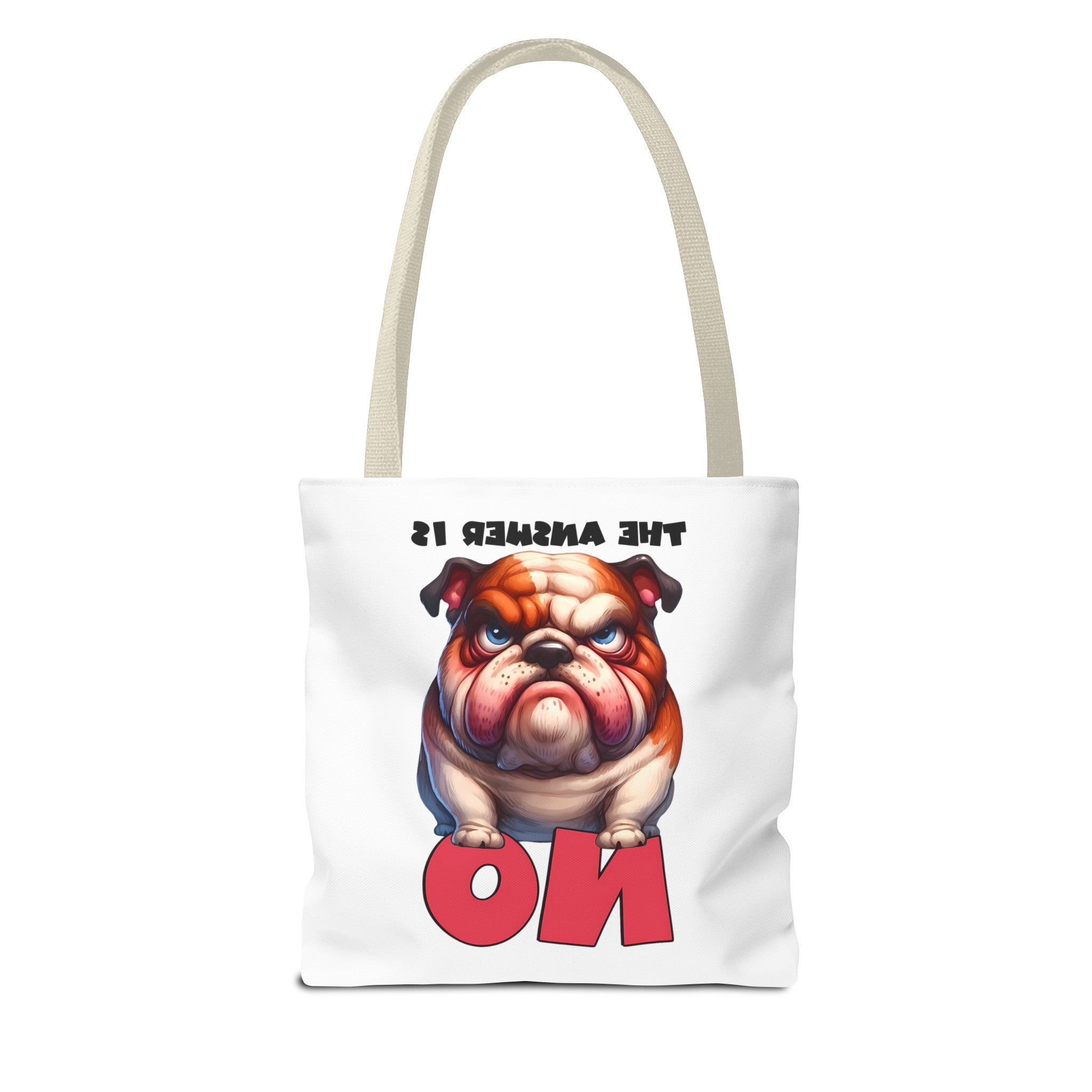 Funny Bulldog Tote Bag, The Answer Is No Graphic Tote, Cute Dog Illustration, Reusable Shopping Bag, Gift for Dog Lovers, Pet-themed Tote Tote Tote Bag