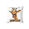 Funny Giraffe Pillow, Decaf Joke Design, Unique Cartoon Animal Cushion, Humorous Decorative Throw Pillow, Fun Home Decor Gift Spun Polyester Square Pillow