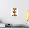 Funny Giraffe Wall Art Poster, A Yawn is a Silent Scream for Coffee, Humorous Animal Print Decor for Home or Office, Unique Gift Matte Vertical Posters