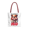 Funny Bulldog Tote Bag, The Answer Is No Graphic Tote, Cute Dog Illustration, Reusable Shopping Bag, Gift for Dog Lovers, Pet-themed Tote Tote Tote Bag