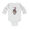 Load image into Gallery viewer, Happy 4th of July Dog Design Long Sleeve Baby Bodysuit