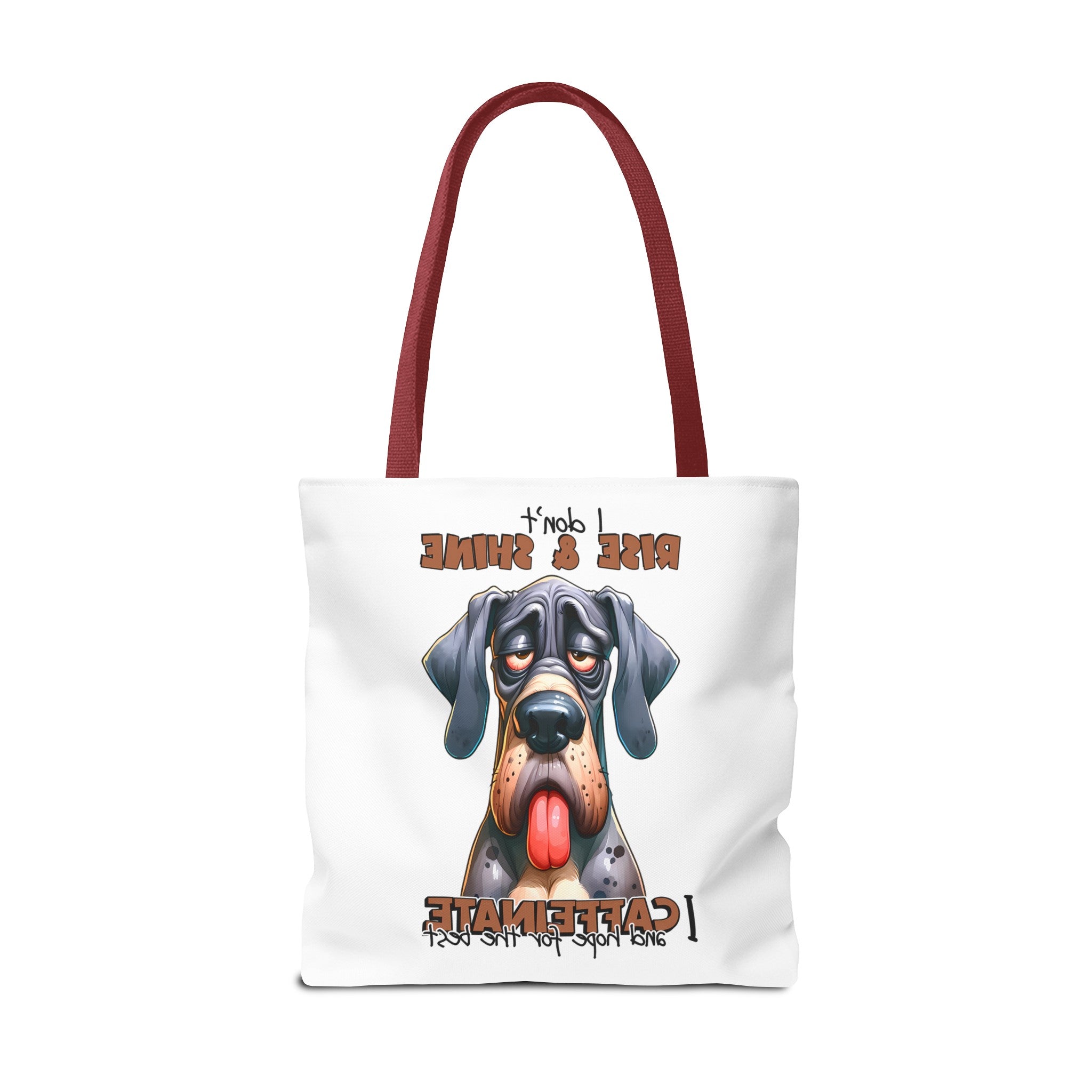 Funny Dog Tote Bag, I Don't Rise and Shine I Caffeinate, Dog Lover Gift, Cute Dog Print Tote, Coffee Lover Bag, Funny Quote Bag Tote Tote Bag