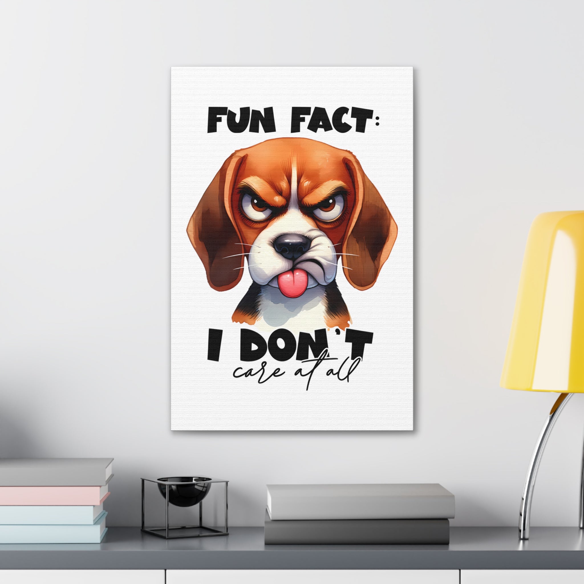 Funny Dog Wall Art, Beagle Art Print, Animal Lover Gift, Humorous Art Decor, Dog Lover Poster, Cute Dog Illustration, Bedroom Wall Art Canvas Gallery Wraps