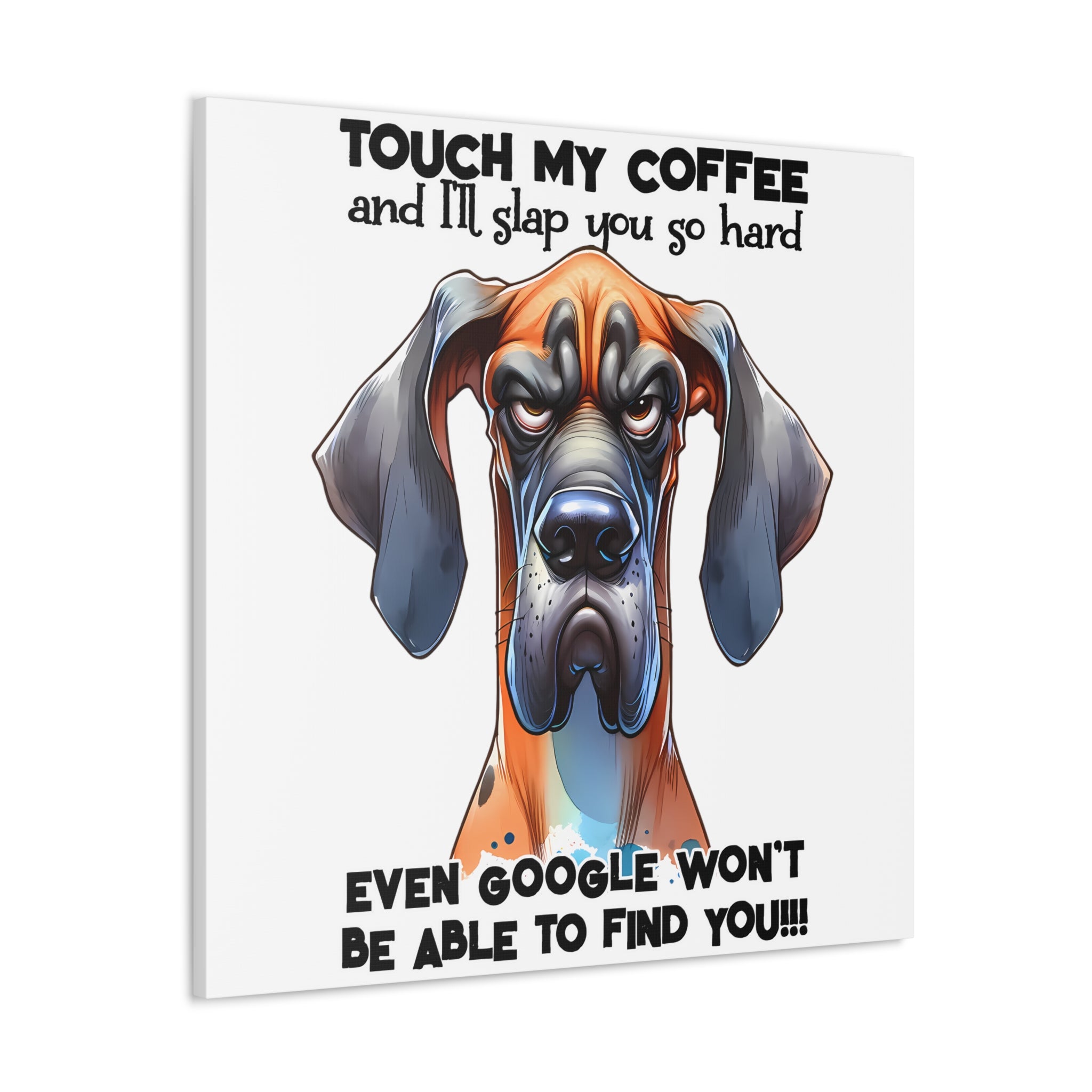 Funny Dog Wall Art, Pet Lover Gift, Coffee Quote Wall Decor, Humorous Pet Poster, Quirky Kitchen Art, Animal Lover Canvas Canvas Gallery Wraps