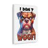 Funny Dog Wall Art, I Don't Give a Woof Print, Bulldog Art, Humorous Pet Decor, Dog Lover Gift, Animal Art, Quirky Home Decor, Wall Print Canvas Gallery Wraps