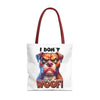 I Don't Give A Woof Funny Bulldog Tote Bag, Cute Dog Lover Tote, Pet Owner Gift, Animal Lover Bag, Reusable Shopping Bag Tote Tote Bag