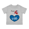 Happy 4th of July Blue Heart Design  Infant Shirt, Baby Tee, Infant Tee