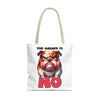 Funny Bulldog Tote Bag, The Answer Is No Graphic Tote, Cute Dog Illustration, Reusable Shopping Bag, Gift for Dog Lovers, Pet-themed Tote Tote Tote Bag