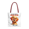 Funny Angry Dog Tote Bag, High-Five In The Face With A Chair, Hilarious Tote Bag for Dog Lovers, Unique Gift Idea, Fun Shopping Bag Tote Tote Bag