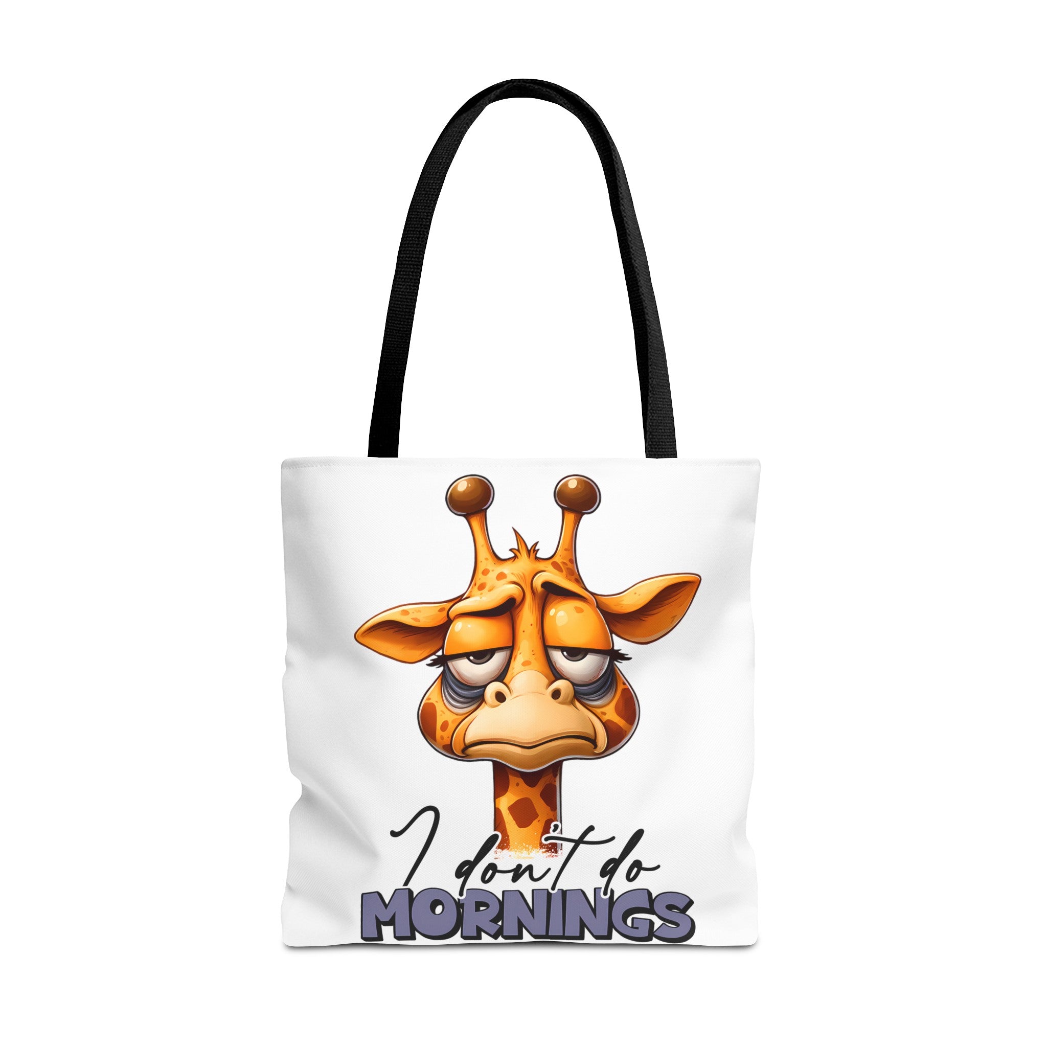 Funny Giraffe Tote Bag, I Don't Do Mornings Design, Cute Animal Quote Gift, Humorous Shopping Bag, Reusable Grocery Bag, Eco-Friendly Tote Tote Bag