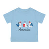 Happy 4th of July USA American Flag Design Infant Shirt, Baby Tee, Infant Tee