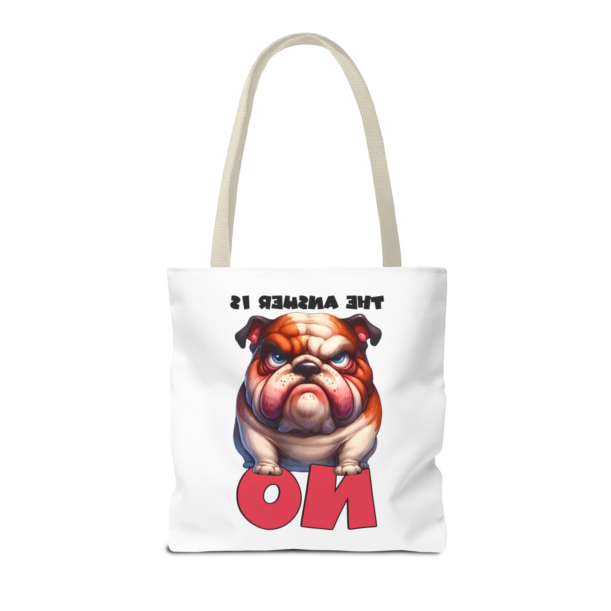 Funny Bulldog Tote Bag, The Answer Is No Graphic Tote, Cute Dog Illustration, Reusable Shopping Bag, Gift for Dog Lovers, Pet-themed Tote Tote Tote Bag