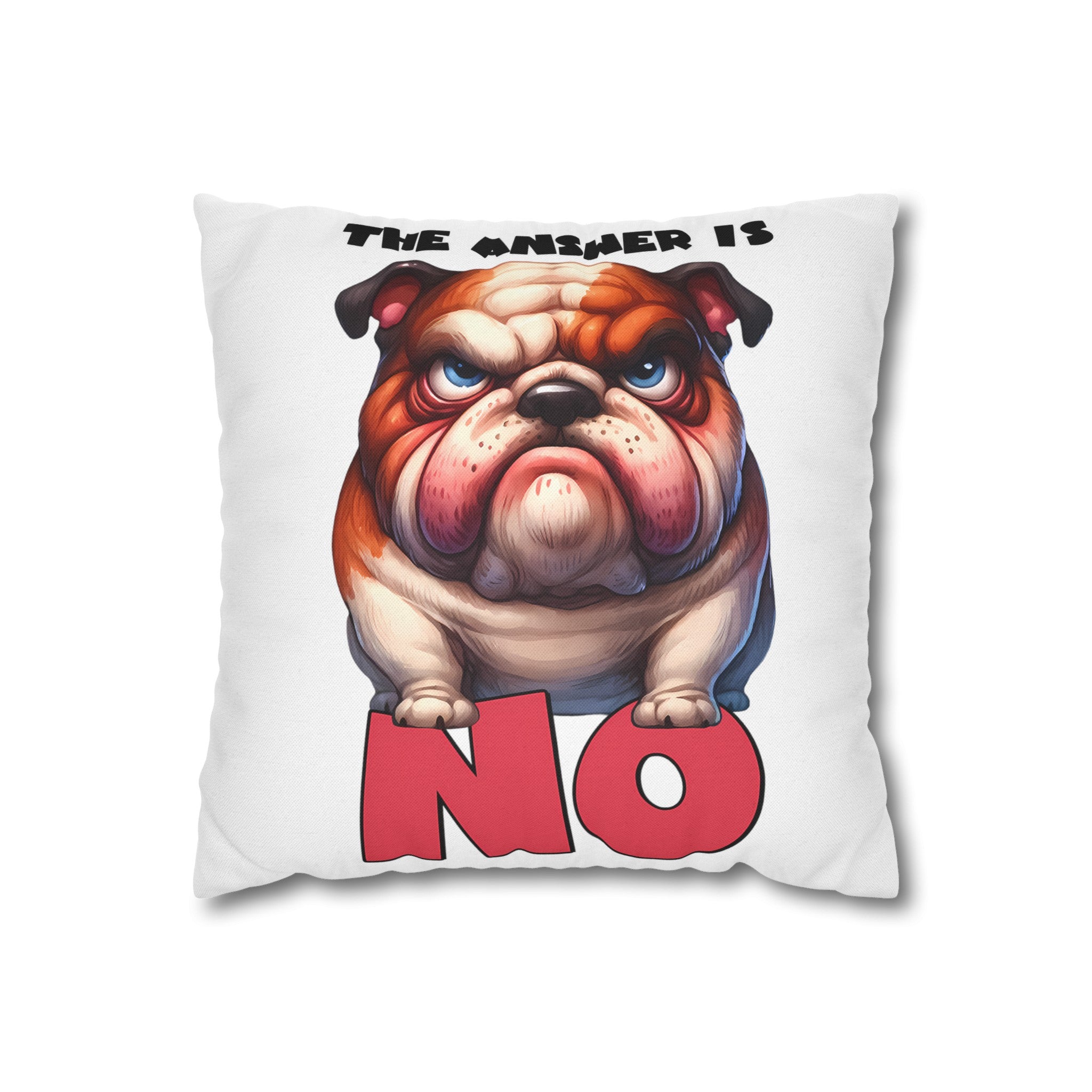 Bulldog Pillow Case, Funny Dog Print Pillow Cover, Decorative Throw Pillow, Cute Dog Lover Gift, Living Room Decor, Bedroom Accent Pillow Spun Polyester Square Pillowcase