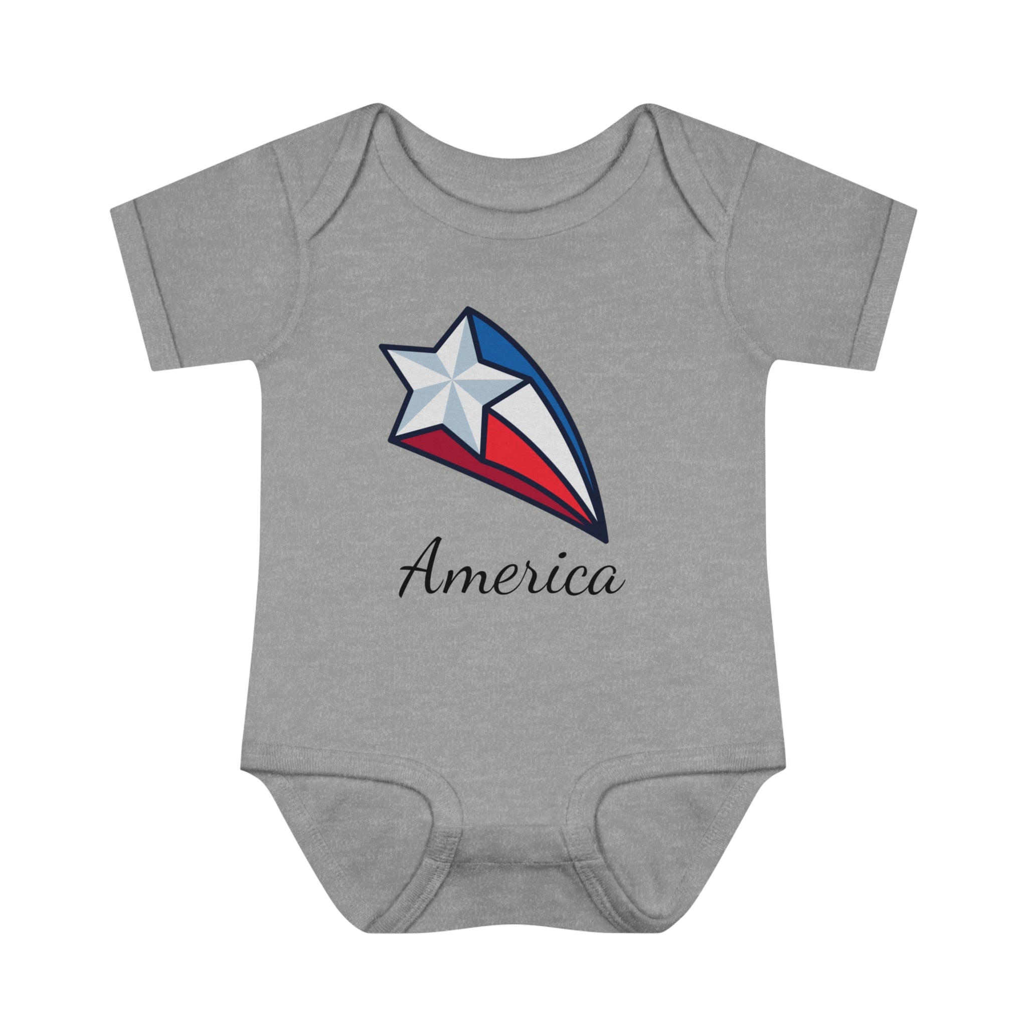 America American Flag Star Baby Bodysuit