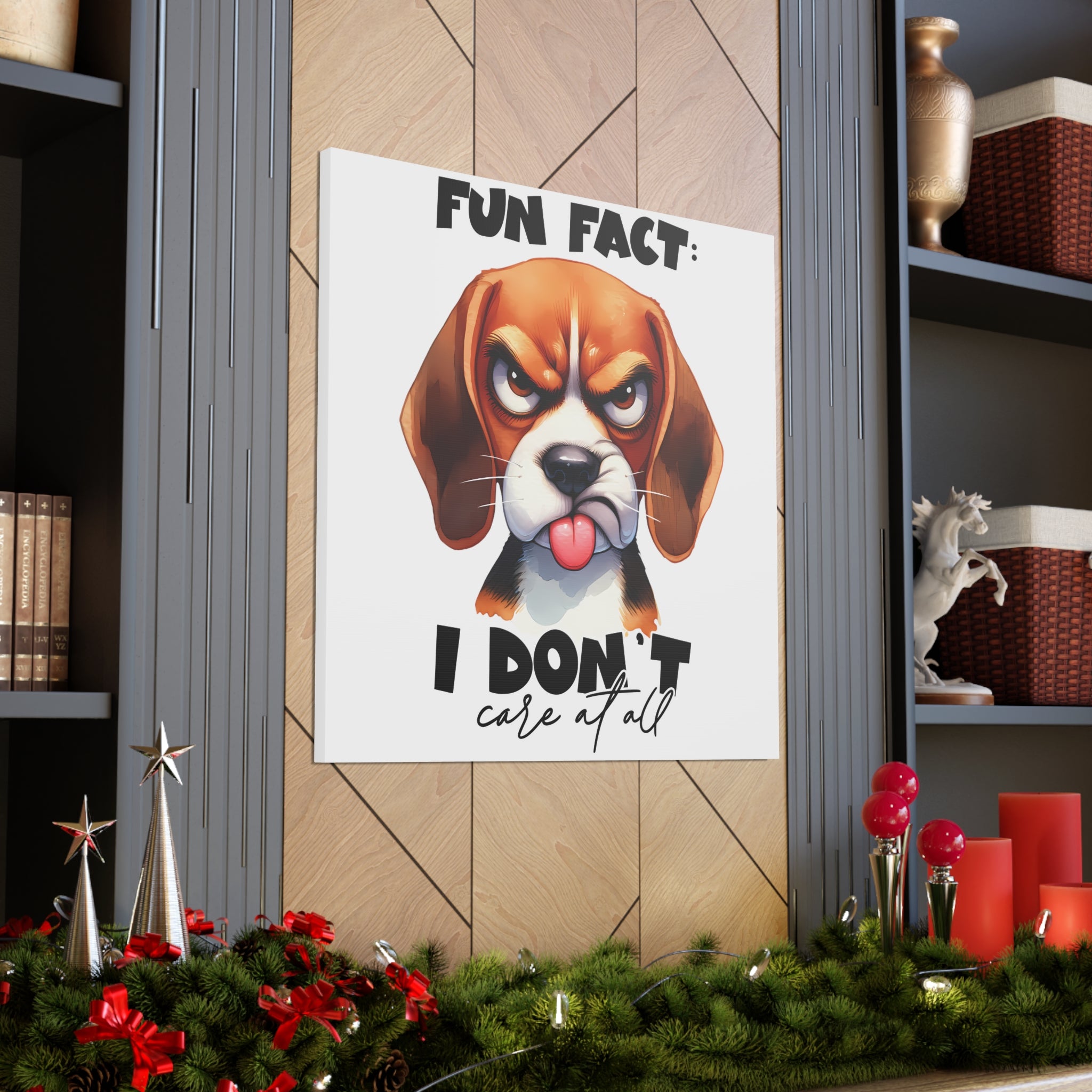 Funny Dog Wall Art, Beagle Art Print, Animal Lover Gift, Humorous Art Decor, Dog Lover Poster, Cute Dog Illustration, Bedroom Wall Art Canvas Gallery Wraps