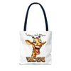 Funny Giraffe Tote Bag, Want to Hear a Joke Decaf Design, Cute Animal Humor, Unique Gift Idea, Reusable Shopping Bag Tote Tote Bag