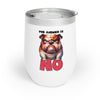 Cute Bulldog The Answer Is No 12oz Wine Tumbler, Funny Dog Lover Gift, Adorable Pet Insulated Cup, Unique Canine Design Tumbler Wine Tumbler